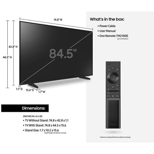 삼성 SAMSUNG 85-Inch Class QLED Q60A Series - 4K UHD Dual LED Quantum HDR Smart TV with Alexa Built-in (QN85Q60AAFXZA, 2021 Model)