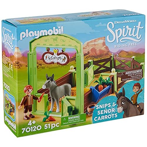 플레이모빌 Playmobil Spirit Riding Free Snips & Seor Carrots with Horse Stall