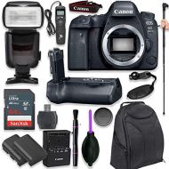 Canon EOS 6D Mark II Digital SLR Camera Body - Wi-Fi Enabled with Pro Camera Battery Grip, Professional TTL Flash, Deluxe Backpack, Universal Timer Remote Control, Spare LP-E6 Batt