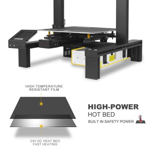  LONGER LK4 3D Printer 90% Pre-Assembled with 2.8 Full Color Touch Screen, Resume Printing, Filament Detector, Built-in Safety Power Supply 220x220x250mm