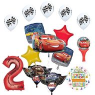 Mayflower Products Cars Lightning McQueen and Friends 2nd Birthday Party Supplies Balloon Bouquet Decorations