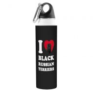 Tree-Free Greetings VB49012 I Heart Black Russian Terriers Artful Traveler Stainless Water Bottle, 18-Ounce