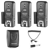 Neewer 16 Channels Wireless Radio Flash Speedlite Studio Trigger Set, Including (1) Transmitter and (3) Receivers, Fit for Canon Nikon Pentax Olympus Panasonic DSLR Cameras (CT-16)