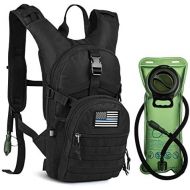 RUPUMPACK Tactical Molle Hydration Backpack with 2L Water Bladder, Military Daypack for Hiking, Running, Biking