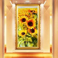 Brand: LucaSng LucaSng DIY 5D Diamond Painting Kits, Full Drill Flowers Sunflower Crystal Rhinestone Cross Stitch Embroidery Handmade Adhesive Picture Home Wall Decor, 70 X 140 CM