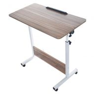 JOFOW Snack Table Sofa Couch Coffee End Table Bed Side Table Laptop Desk for Home Office Portable Height Adjustable (White, 1PC)