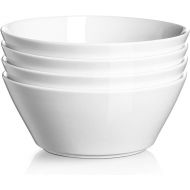 [아마존베스트]DOWAN Ceramic Soup Bowls, 32 Ounces White Ramen Bowl for Noodle, Porcelain Salad Bowls Set of 4, Large Cereal Bowls for Kitchen, Dishwasher and Microwave Safe