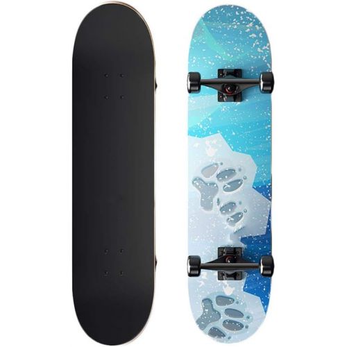  JH Four-Wheeled Skateboard 31 Inches (80cm) 6-12 Years Old and Above Young People/Adult Professional Action Type (Arctic) Double Tilt Skateboard