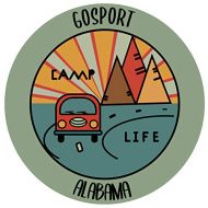 R and R Imports Gosport Alabama Souvenir 4 Inch Vinyl Decal Sticker Camping Design
