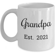 [아마존베스트]Love This Mug Grandpa Est 2021 Mug - Dad is Promoted to a Grandpa - Birthday or Grandparent Baby Reveal For a New Grandfather - 11oz Coffee Cup for Grandpa to be