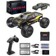 BEZGAR HM101 Hobby Grade 1:10 Scale Remote Control Truck with 550 Motor, 4WD Top Speed 42 Km/h All Terrains Off Road RC Truck ,Waterproof RC Car with 2 Rechargeable Batteries for K