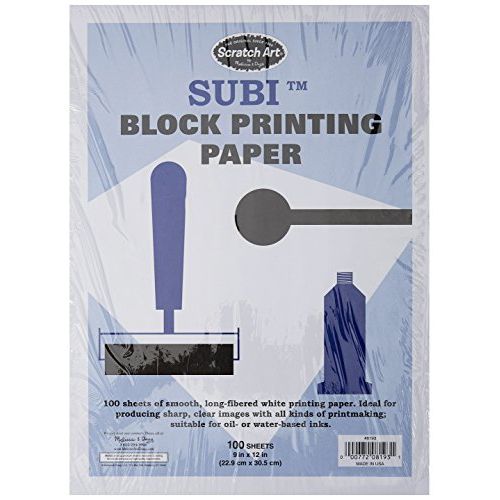  Melissa & Doug Subi Block Printing Paper - White 9 x 12 (100 sheets)
