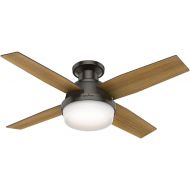 [아마존베스트]Hunter Dempsey Indoor Low Profile Ceiling Fan with LED Light and Remote Control, 44, Noble Bronze