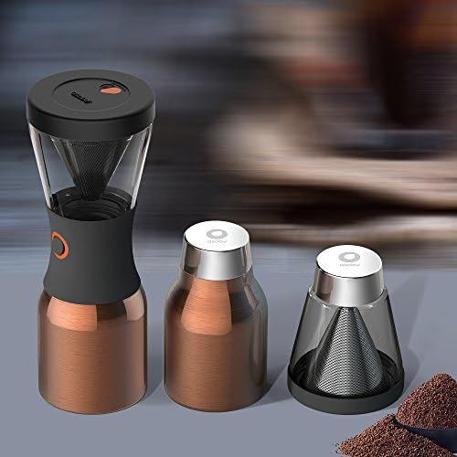  ASOBU Cold Brew Brewing Coffee Machine with a Kupferisolierten 40oz Steel Portable Stay Cool Carafe, copper