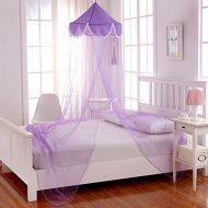 [아마존베스트]Cotton Loft Pom Kids Collapsible Hoop Sheer Bed Canopy, One Size, Purple