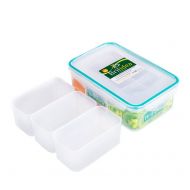 Brilidea Leakproof Bento Lunch Box - Food Storage Container with Airtight Lid and 3 Removable Compartment Dividers 1.22 QT, Odor Proof, Plastic, Freezer Fridge safe, Microwave Dishwasher sa