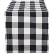 DII Buffalo Check Collection Classic Tabletop, Table Runner, 14x108, Black & White
