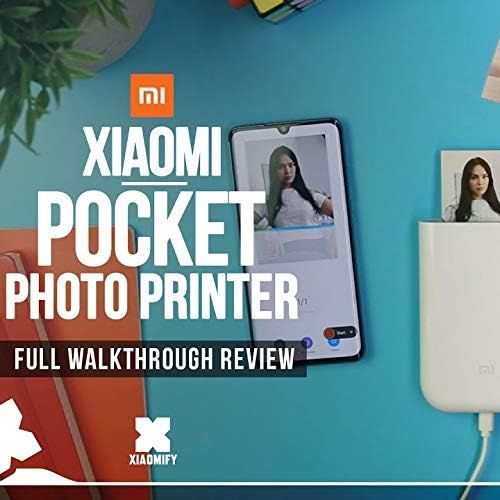 샤오미 [아마존베스트]Xiaomi HD Wireless Bluetooth Portable Pocket Instant Printer Full Color Prints Compatible iOS & Android Devices(White)