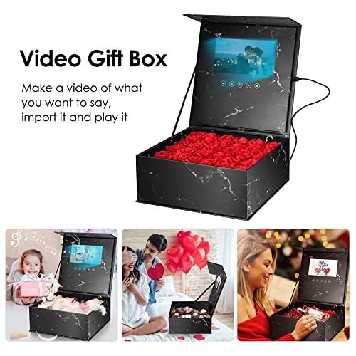  [아마존베스트]TTLIFE Vedio Gift Box 7-Inch LCD Screen Gift Box with Video and Photo Message for Wedding, Engagement, Birthday, Anniversaries