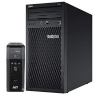 Lenovo ThinkSystem ST50 Tower Server Bundle Including APC BR1500MS 1500VA UPS, Intel Xeon 3.4GHz CPU, 32GB DDR4 2666MHz RAM, 6TB HDD Storage, JBOD RAID