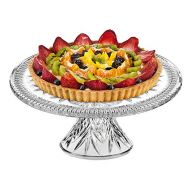 Leraze Crystal Cake Plate With Stand, 12 Round Pedestal Cake Stand, Desert Serving Tray For Weddings, Events, Parties