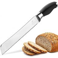 [아마존베스트]Zulay Kitchen Zulay Serrated Bread Knife 8 inch - Ultra-Sharp & Durable Blade For Easy Slicing - Lightweight 304 Stainless Steel One Piece Design with Tip Safety Guard - Cut & Slice Bread, Veget