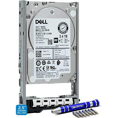 델 Dell | 400-AUQX | 2.4TB 10K SAS 2.5-Inch PowerEdge Enterprise Hard Drive in 13G Tray Bundle with Compatily Screwdriver Compatible with 400-AVBX W9MNK R720 R730 R630