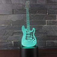 KAIYED Decorative Table Lamp Electric Guitar Theme 3D Lamp Led Night Light 7 Color Change Touch Mood Lamp Christmas Present