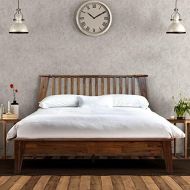 Acacia Kaylin 14 Inch Wood Platform Bed Frame with Headboard, Queen Chocolate