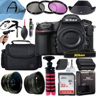 Nikon intl D850 DSLR Camera Body 45.7MP CMOS Sensor with SanDisk 32GB Memory Card, Gadget Bag, Tripod and A-Cell Accessory Bundle (Black)