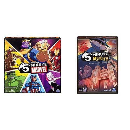  Spin Master Games 5-Minute Mystery and 5-Minute Marvel Game Bundle for Kids Aged 8 and Up