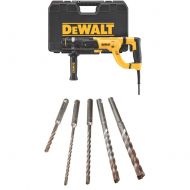 [아마존베스트]DEWALT D25262K D-Handle SDS Rotary Hammer with Shocks 1 with DEWALT DW5470 5-Piece Rock Carbide SDS Plus Hammer Bit Set