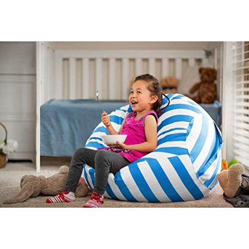  [아마존베스트]WEKAPO Stuffed Animal Storage Bean Bag Chair Cover for Kids | Stuffable Zipper Beanbag for Organizing Children Plush Toys | 38 Extra Large Premium Cotton Canvas