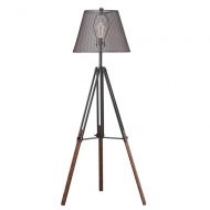 Signature Design by Ashley Ashley Furniture Signature Design - Leolyn Floor Lamp with Metal Shade - Adjustable Height -Black and Brown