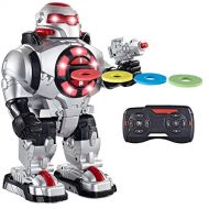 [아마존베스트]Think Gizmos TG542-VR RoboShooter Remote Control Robot for Kids - Fun Toy Robot with Voice Recording, Fires Discs, Plays Music & Dances. Awesome RC Robot Toy for Boys and Girls