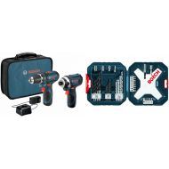 BOSCH Power Tools Combo Kit CLPK22-120 - 12-Volt Cordless Tool Set (Drill/Driver and Impact Driver) with 2 Batteries, Charger and Case & MS4034 34-Piece Drill and Drive Bit Set
