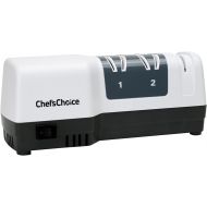 Chef'sChoice Hybrid Knife Diamond Abrasives, Combines Electric and Manual Sharpening for 20 Degree Straight Edge and Serrated Knives, 3-Stage, White