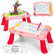 [아마존베스트]TOY Life Magnetic Drawing Board for Kids - 3 in 1 Magna Doodle Board for Toddlers - Kids Activity Table with Toy Blocks - Sketch Doodle Board for 2 3 4 5 Year Old Boys Girls - Tabl