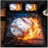 [아마존베스트]Homebed 3D Sports Baseball Bedding Set for Teen Boys,Duvet Cover Sets with Pillowcases,Twin Size,2PCS,1 Duvet Cover+1 Pillow sham