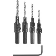Bosch SP515 4 Piece Hex Shank Countersink Drill Bit Set with #6, 8, 10, and #12