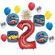 Mayflower Products Disney Cars Party Supplies Lightning McQueen 2nd Birthday Balloon Bouquet Decorations 15 pieces