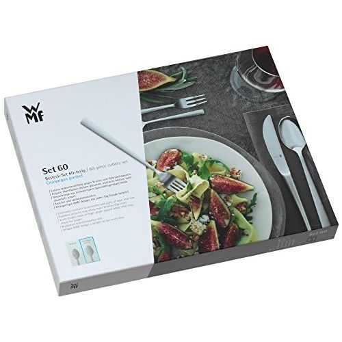 더블유엠에프 WMF Florence Cutlery Set for 12 People with Monobloc Knife Polished Cromargan Stainless Steel and Dishwasher Safe