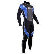 Leader Accessories 2.5mm Black/Blue Mens Fullsuit Jumpsuit Wetsuit