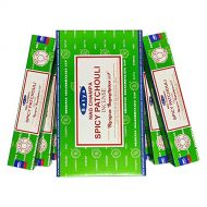인센스스틱 Satya Sai Baba Satya Nag Champa Spicy Patchouli Incense Sticks Pack of 12 Boxes 15gms Each Hand Rolled Agarbatti Fine Quality Incense Sticks for Purification, Relaxation, Positivity, Yoga, Medita