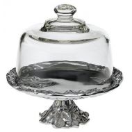 Arthur Court Designs Aluminum 7 Grape Footed Plate with Glass Dome