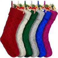 TURNMEON Large Christmas Stockings 6Pack -18 Inches Knitted Xmas Stockings Fireplace Hanging Stockings for Family Holiday Party Gifts Christmas Decorations Indoor Outdoor Home Chri