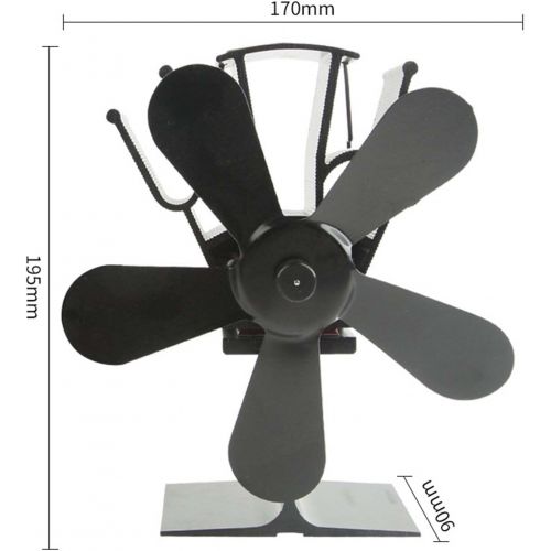  WASX Silent Heat Powered Wood Stove Fan for Home Wood Log Burning Fireplace Fireplace Fans Circulating Warm Air Saving Fuel Efficiently 5 Blades