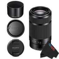 [아마존베스트]Sony E-Mount 55-210mm F 4.5-6.3 Lens for Sony E-Mount Cameras Bundle with PixiBytes Microfiber Cleaning Cloth (Black)