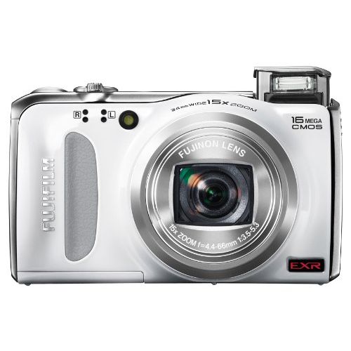 후지필름 Fujifilm FinePix F505 16 MP CMOS Sensor and 15x Optical Zoom Digital Camera with 4 GB Class 10 SD Memory Card (White)