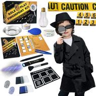 [아마존베스트]UNGLINGA Spy Kit for Kids Detective Outfit Fingerprint Investigation Role Play Dress Up Educational Science STEM Toys Costume Secret Agent Finger Print Identification Set Boys Girls Age 6+